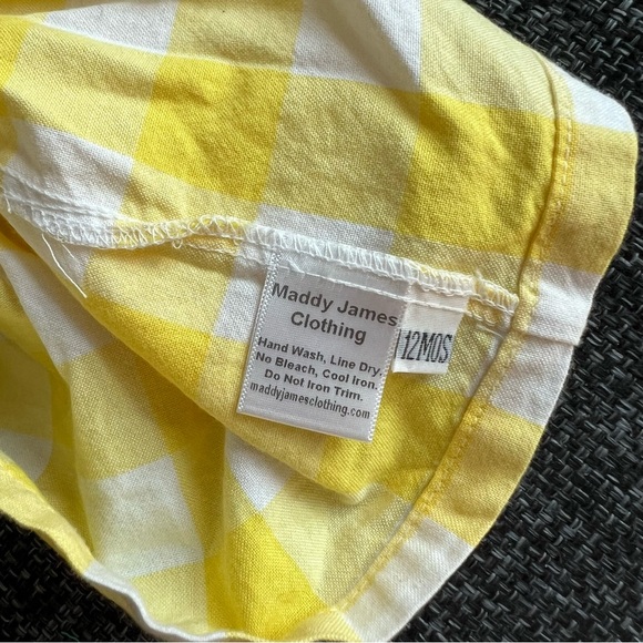 Maddy James Yellow Picnic Dress Size 12 Months - Picture 3 of 5